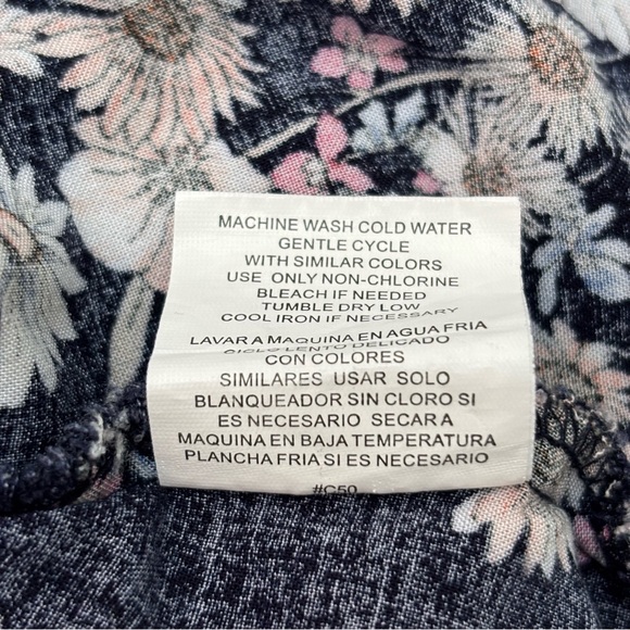 AUW Navy Floral Halter Dress Pockets - Picture 15 of 15